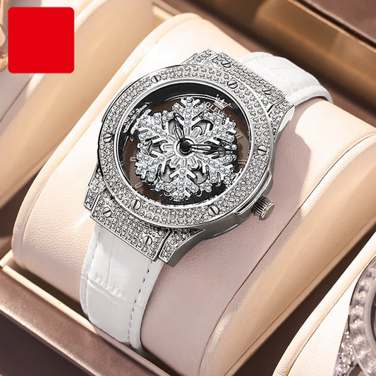 eXtri Diamond Snowflake Revolving Wristwatch