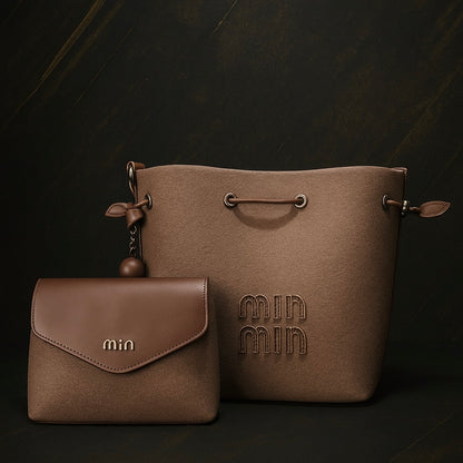 Luxury Canvas Bucket Handbag For Female