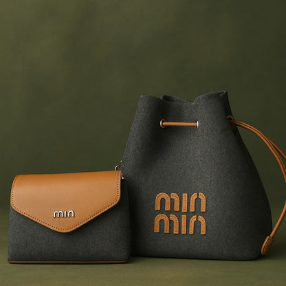 Luxury Canvas Bucket Handbag For Female