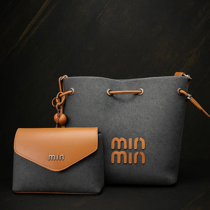 Luxury Canvas Bucket Handbag For Female