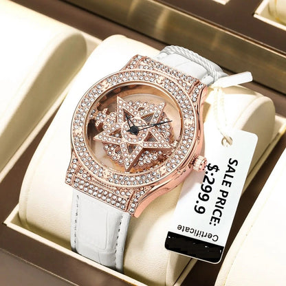 eXtri Diamond Gold Pentacle Revolving Wristwatch