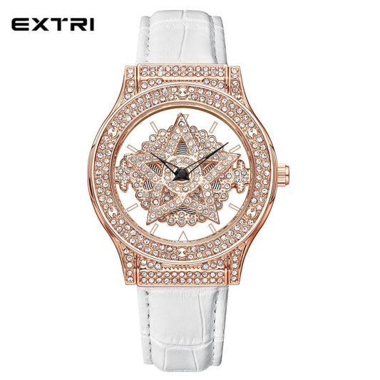 eXtri Diamond Gold Pentacle Revolving Wristwatch